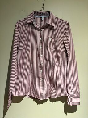 Cinch 100% Cotton Western Long Sleeve Button Down Shirt Rodeo Size Medium FLAWED